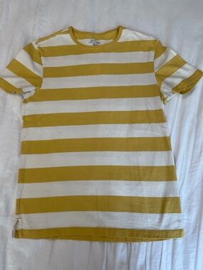 J. Crew Yellow and White Striped Tee